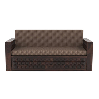 Orvan Solid  Sheesham Wooden 3 Seater diamond Sofa Cum Bed  (Walnut ,Finish )
