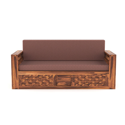 Orvan Solid  Sheesham Wooden 3 Seater diamond Sofa Cum Bed  (Honey,Finish )