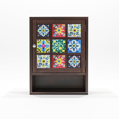 Qorven Solid  Sheesham Wood Kitchen Cabinet Wooden (Walnut Finish)