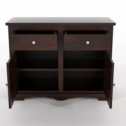 Pivra Solid Sheesham Wood Sideboard and Cabinets (Walnut Finish)