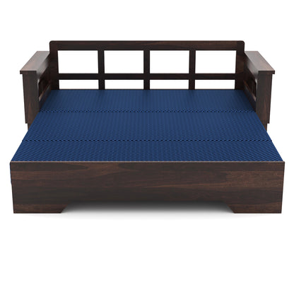 Deyric  Solid Sheesham Wooden 3 Seater Sofa Cum Bed  (Walnut , Finish)