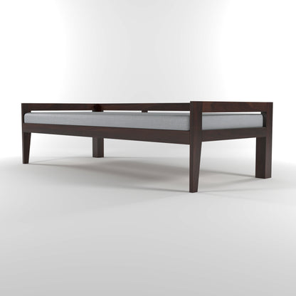 Tivra Solid Sheesham Wood Diwan Bed (Walnut Finish )