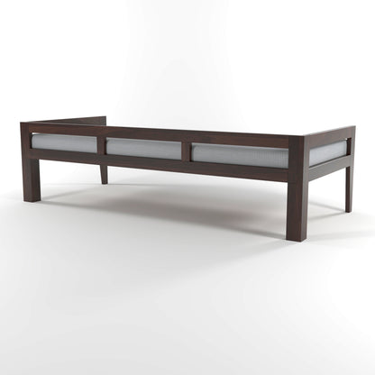 Tivra Solid Sheesham Wood Diwan Bed (Walnut Finish )