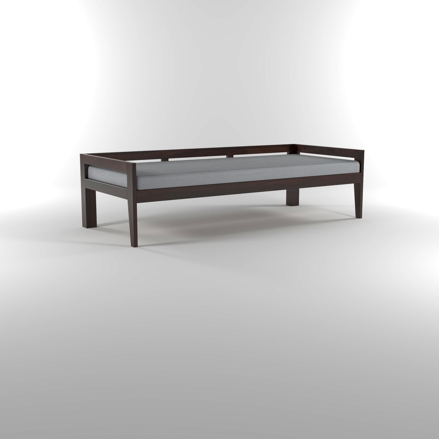 Tivra Solid Sheesham Wood Diwan Bed (Walnut Finish )