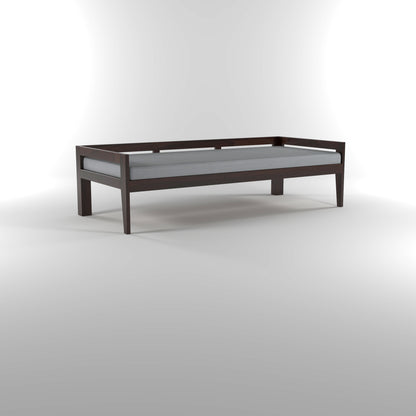 Tivra Solid Sheesham Wood Diwan Bed (Walnut Finish )