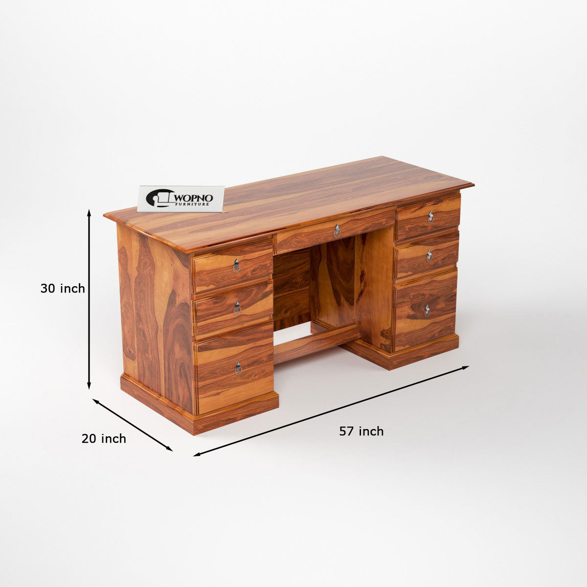 Sornel Solid Sheesham Wood Study Desk (Honey Finish)