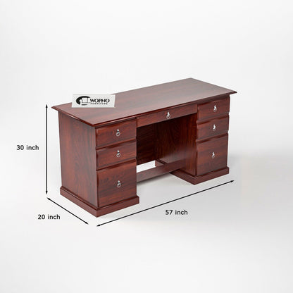 Sornel Solid Sheesham Wood Study Desk (Mahogany Finish)