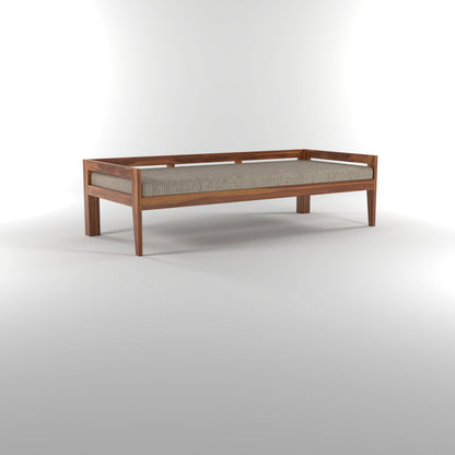 Tivra Solid Sheesham Wood Diwan Bed (Honey Finish )