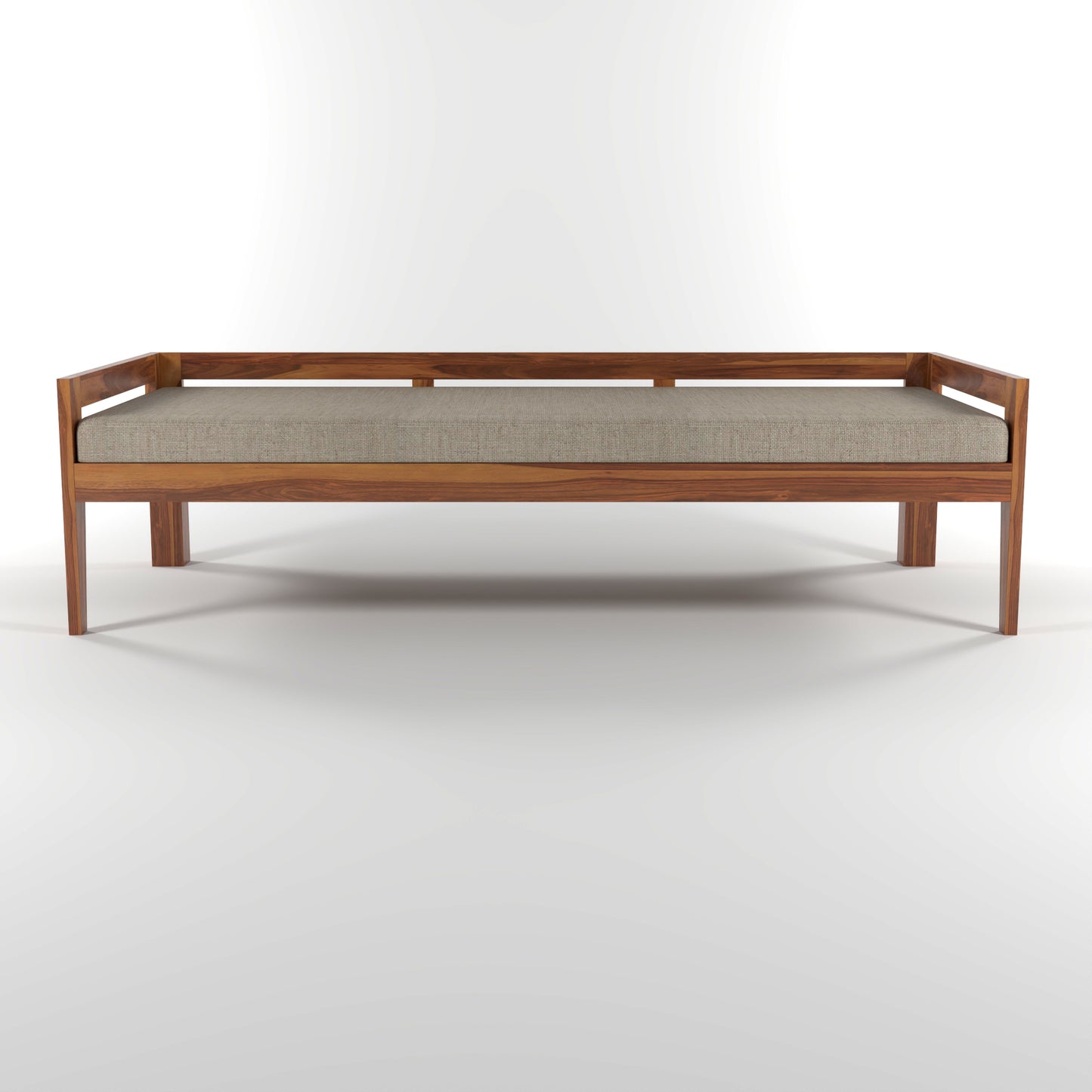 Tivra Solid Sheesham Wood Diwan Bed (Honey Finish )