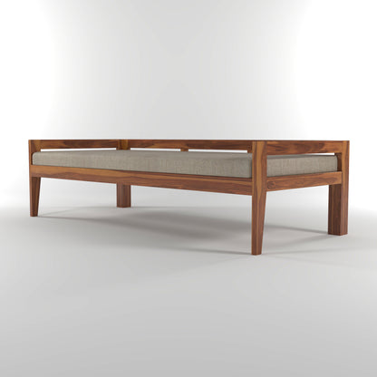 Tivra Solid Sheesham Wood Diwan Bed (Honey Finish )