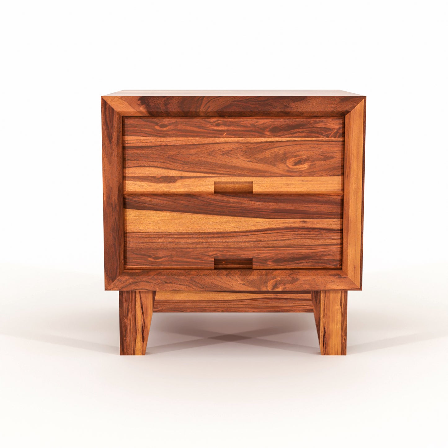 Jeyvalin Solid Sheesham Wood Bedside Table (Honey Finish)