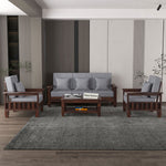 Trivralionel 5  Seater Solid Sheesham Wood Sofa Set 3+1+1 (Walnut Finish)