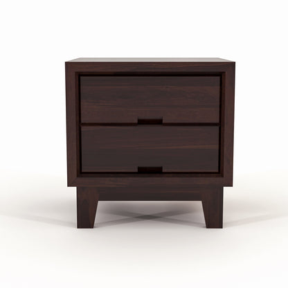Jeyvalin Solid Sheesham Wood Bedside Table (Walnut Finish)