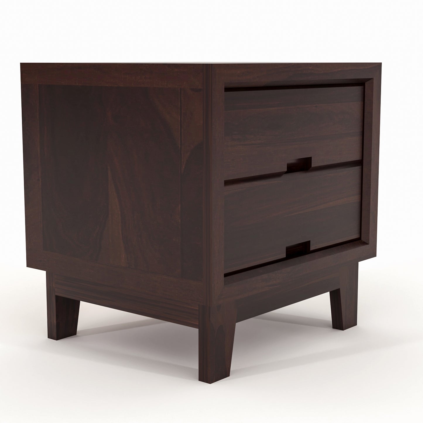 Jeyvalin Solid Sheesham Wood Bedside Table (Walnut Finish)