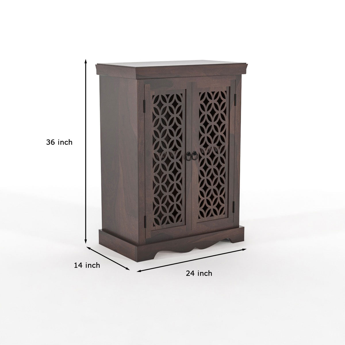 Pivra Solid Sheesham Wood Sideboard and Cabinets (Walnut  Finish)