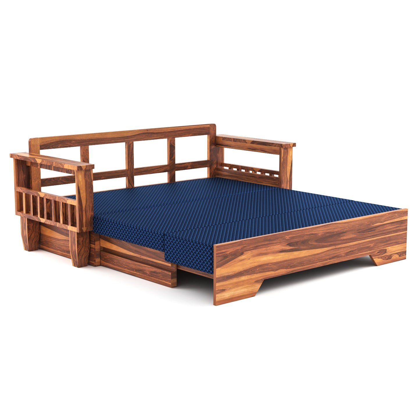 Deyric Solid  Sheesham Wooden 3 Seater Sofa Cum Bed  (Honey, Finish)