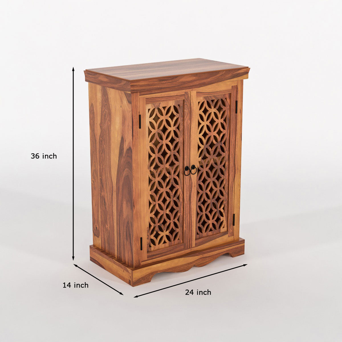 Pivra Solid Sheesham Wood Sideboard and Cabinets (Honey Finish)