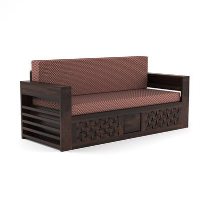 Orvan Solid  Sheesham Wooden 3 Seater diamond Sofa Cum Bed  (Walnut ,Finish )