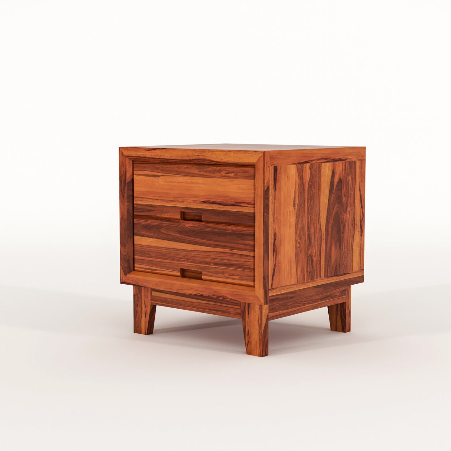 Jeyvalin Solid Sheesham Wood Bedside Table (Honey Finish)