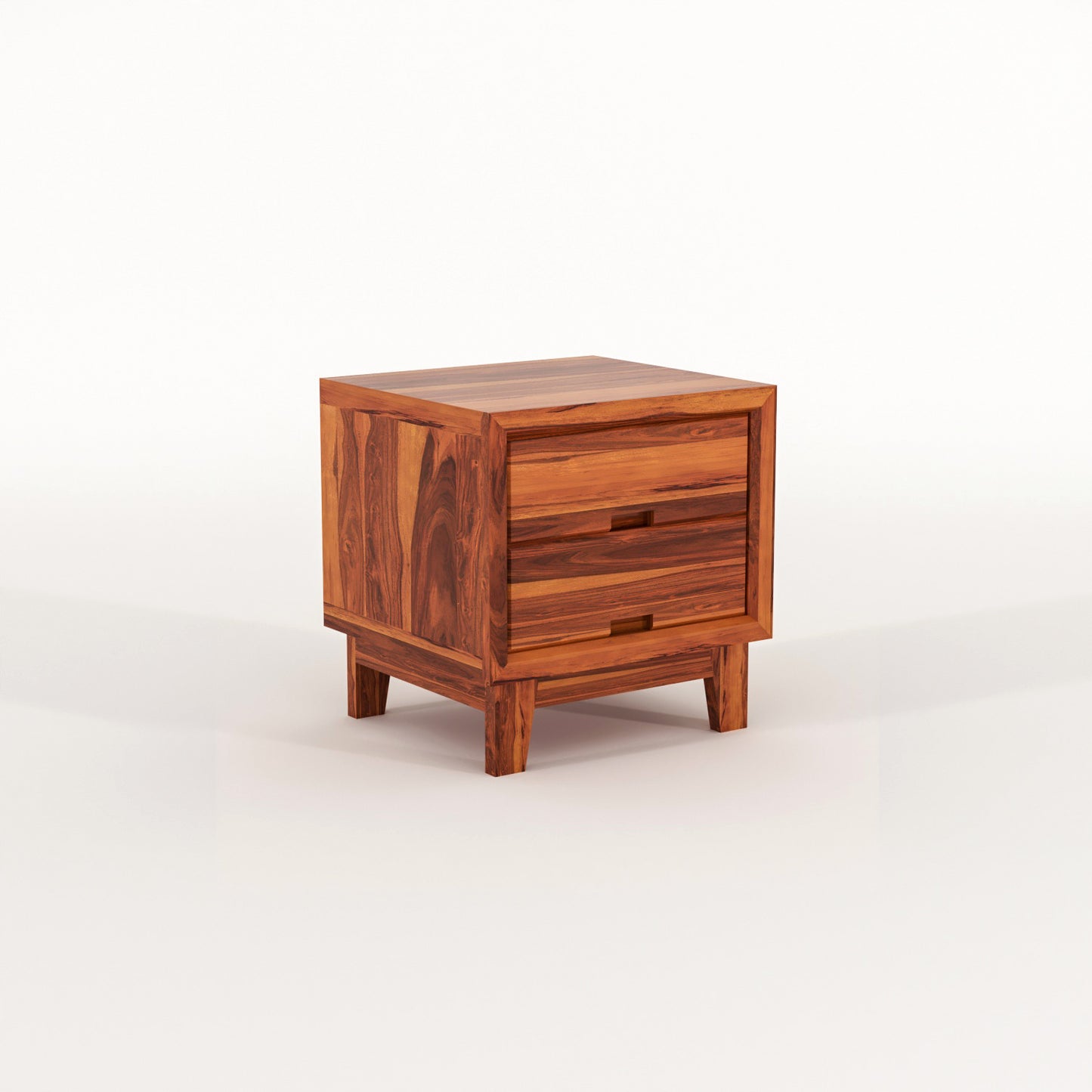 Jeyvalin Solid Sheesham Wood Bedside Table (Honey Finish)