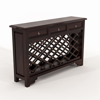 Pivra Solid Sheesham Wood Sideboard and Cabinets (Walnut Finish)