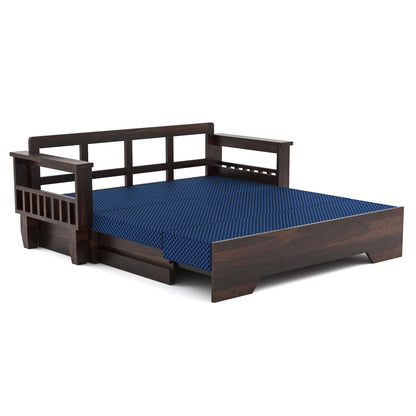 Deyric  Solid Sheesham Wooden 3 Seater Sofa Cum Bed  (Walnut , Finish)