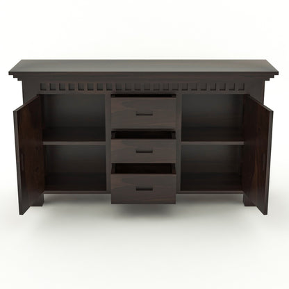 Pivra Solid Sheesham Wood Sideboard and Cabinets (Walnut Finish)