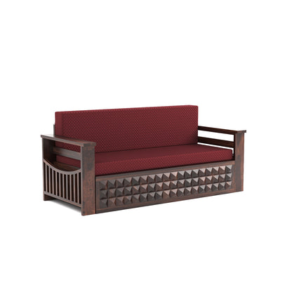 Orvan Solid  Sheesham Wooden 3 Seater diamond Sofa Cum Bed  (Walnut ,Finish )