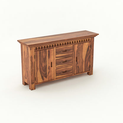 Pivra Solid Sheesham Wood Sideboard and Cabinets (Honey Finish)