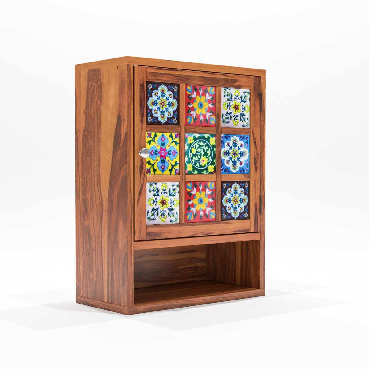 Qorven Solid  Sheesham Wood Kitchen Cabinet Wooden (Honey Finish)