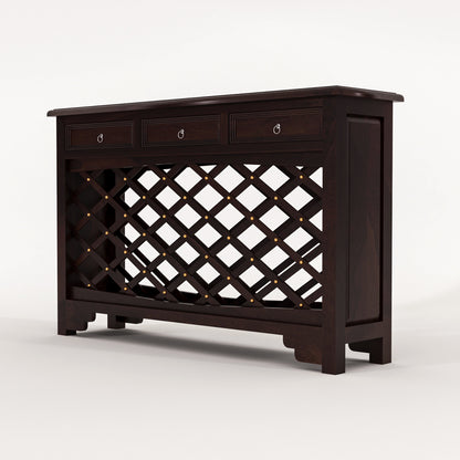 Pivra Solid Sheesham Wood Sideboard and Cabinets (Walnut Finish)