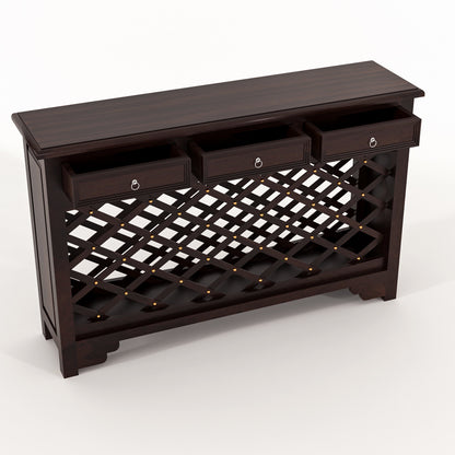 Pivra Solid Sheesham Wood Sideboard and Cabinets (Walnut Finish)