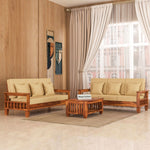 Trivralionel 6  Seater Solid Sheesham Wood Sofa Set 3+3 (Honey Finish)