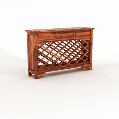 Pivra Solid Sheesham Wood Sideboard and Cabinets (Honey Finish)