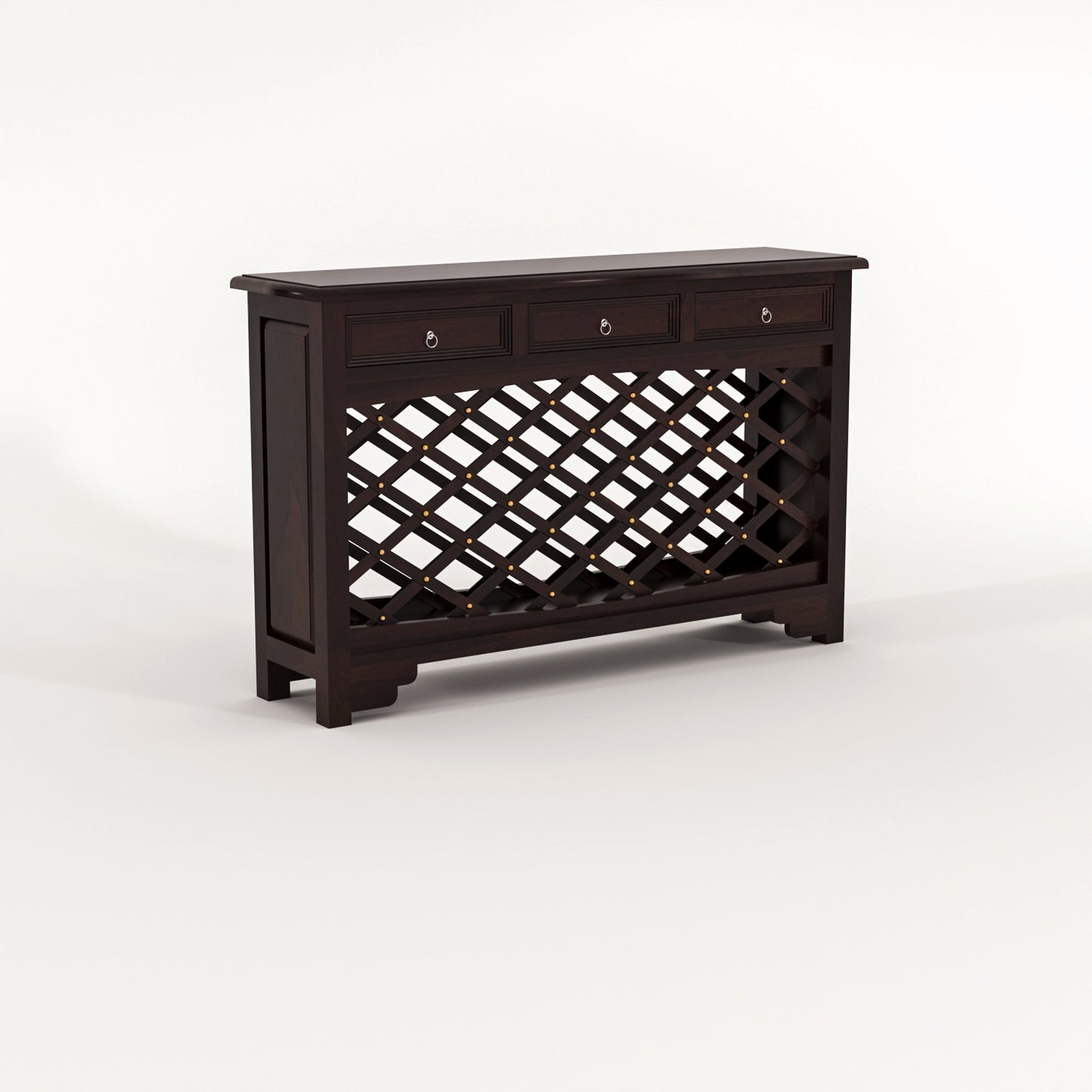 Pivra Solid Sheesham Wood Sideboard and Cabinets (Walnut Finish)