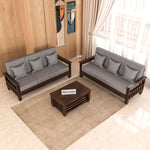 Trivralionel 6  Seater Solid Sheesham Wood Sofa Set 3+3 (Walnut Finish)