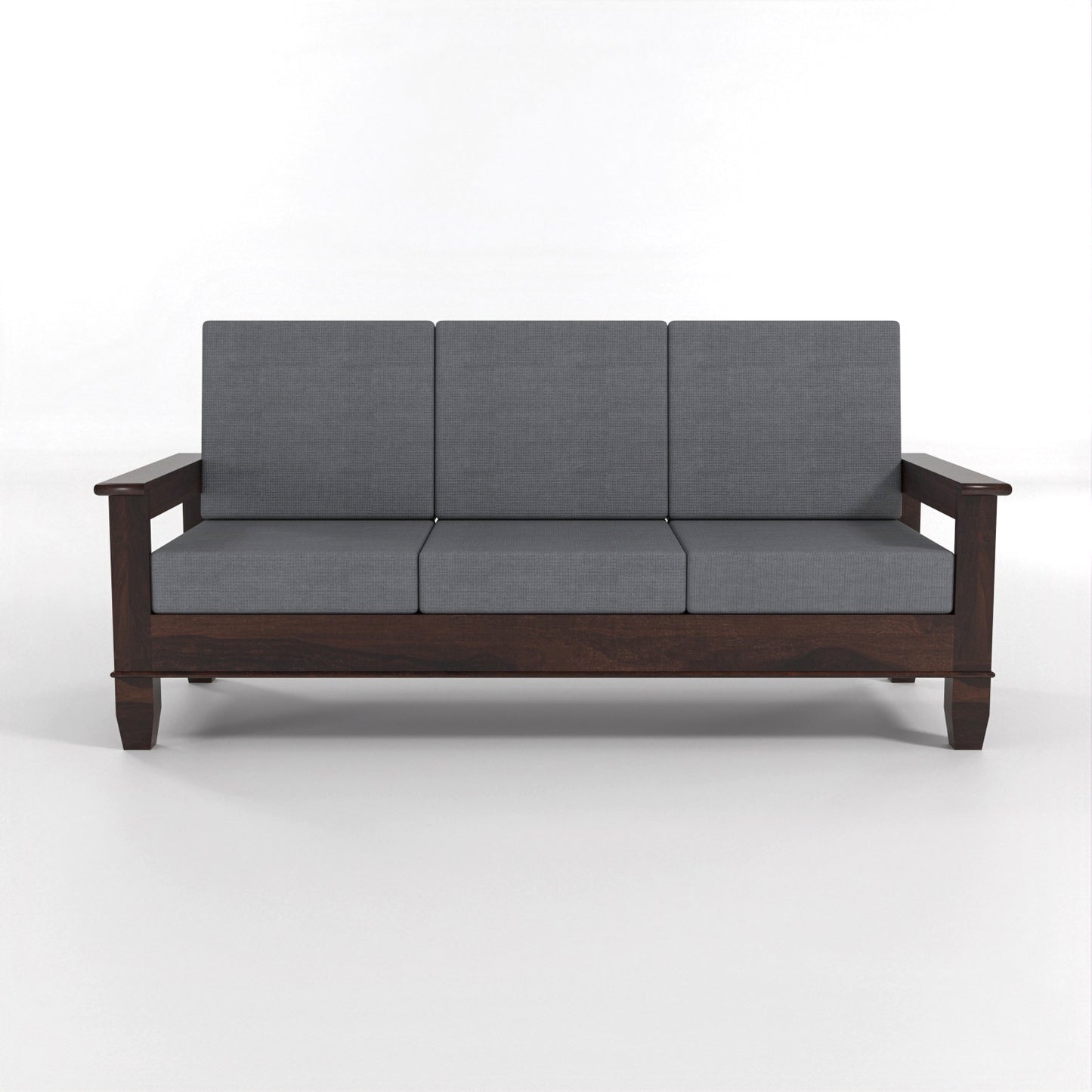 Trivralionel 3 Seater Solid Sheesham Wood Sofa Set (Walnut Finish)