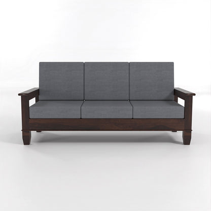 Trivralionel 3 Seater Solid Sheesham Wood Sofa Set (Walnut Finish)