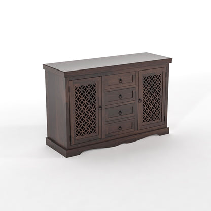Pivra Solid Sheesham Wood Sideboard and Cabinets (Walnut Finish)