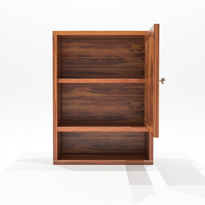 Qorven Solid  Sheesham Wood Kitchen Cabinet Wooden (Honey Finish)