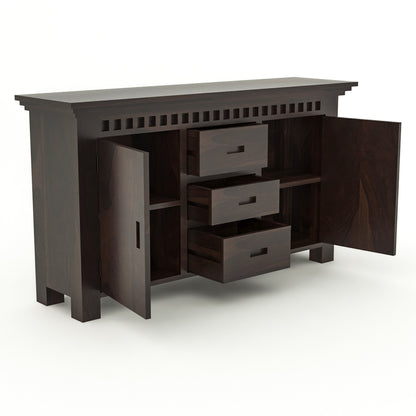 Pivra Solid Sheesham Wood Sideboard and Cabinets (Walnut Finish)