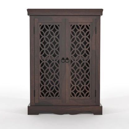 Pivra Solid Sheesham Wood Sideboard and Cabinets (Walnut  Finish)