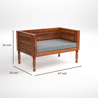 Ulnor   Solid Sheesham  Wooden 6 Seater Sofa Set (Honey Finish)