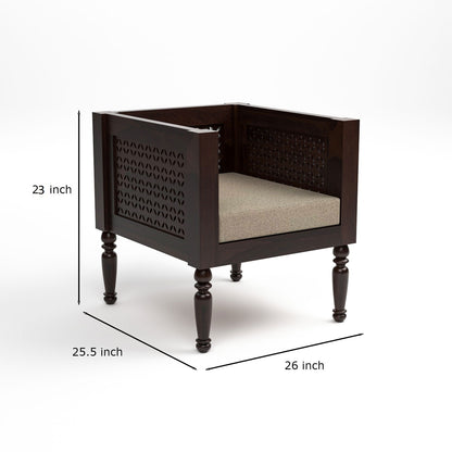 Sovric Solid Sheesham Wooden 5 Seater Sofa Set ( Walnut Finish )