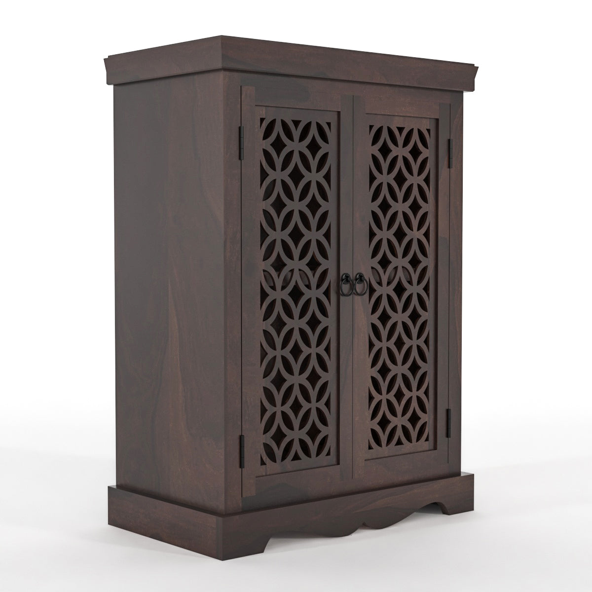 Pivra Solid Sheesham Wood Sideboard and Cabinets (Walnut  Finish)