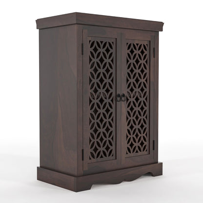 Pivra Solid Sheesham Wood Sideboard and Cabinets (Walnut  Finish)