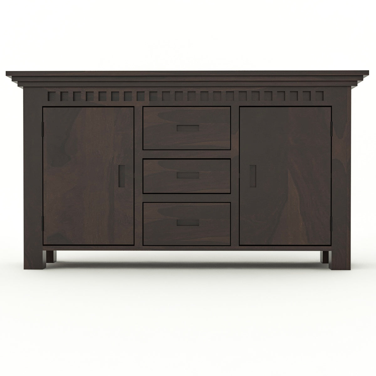 Pivra Solid Sheesham Wood Sideboard and Cabinets (Walnut Finish)