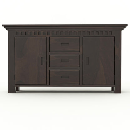 Pivra Solid Sheesham Wood Sideboard and Cabinets (Walnut Finish)