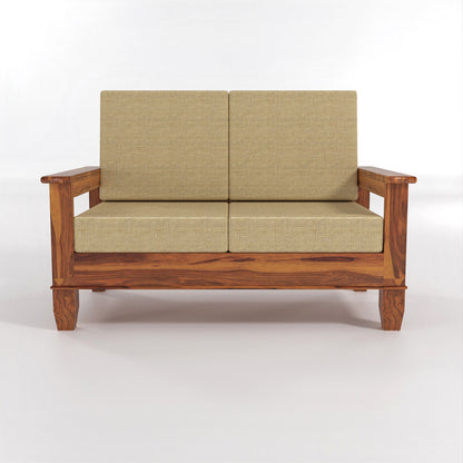 Trivralionel 2 Seater Solid Sheesham Wood Sofa Set (Honey Finish)
