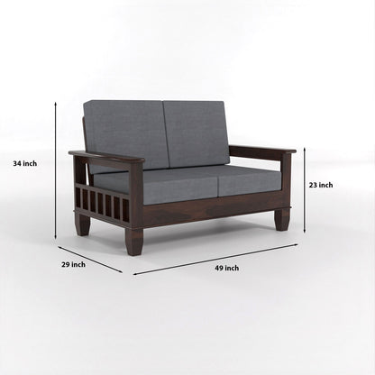 Trivralionel 6  Seater Solid Sheesham Wood Sofa Set 3+2+1 (Walnut Finish)